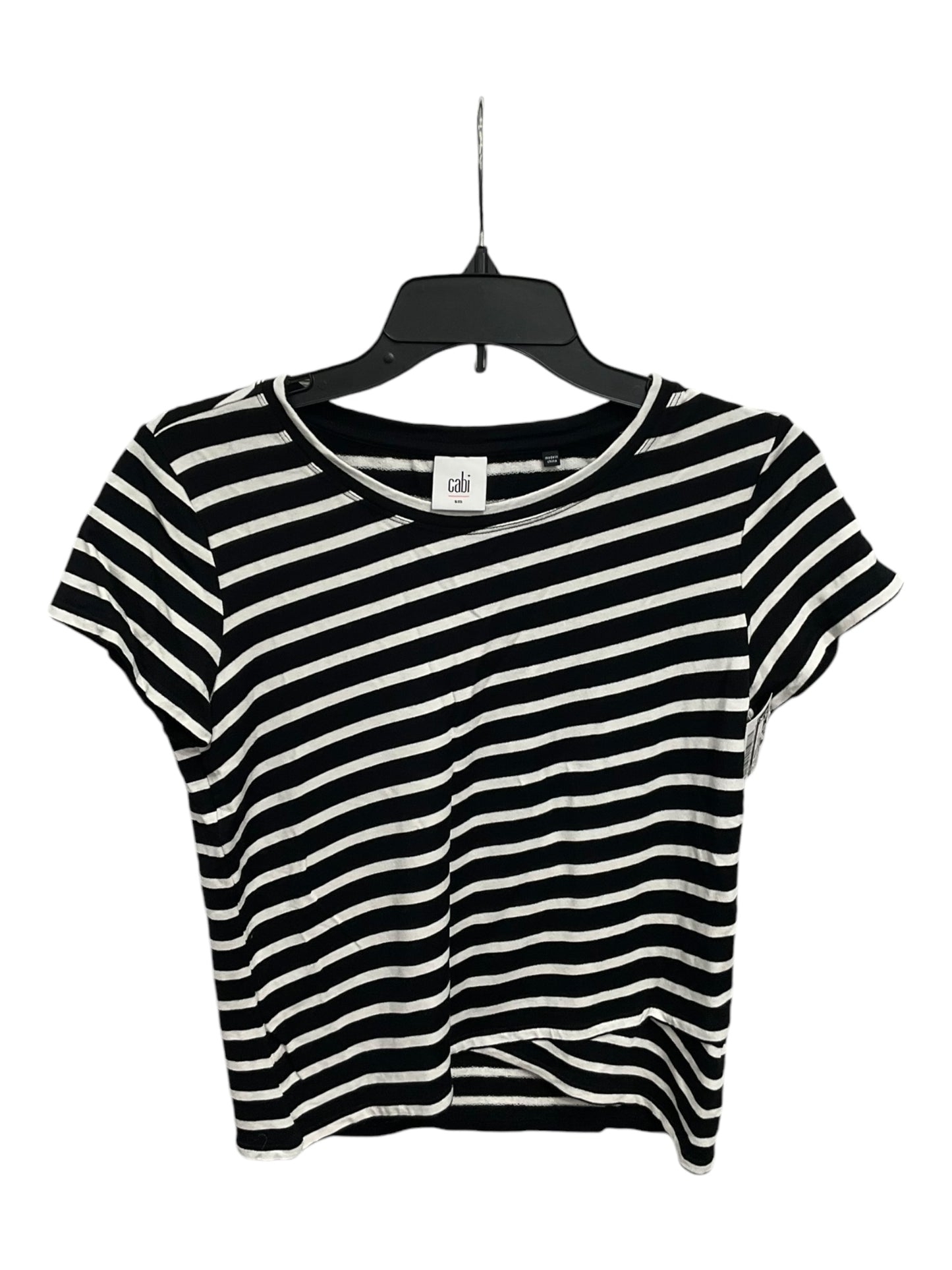 Top Short Sleeve Basic By Cabi In Striped Pattern, Size: S