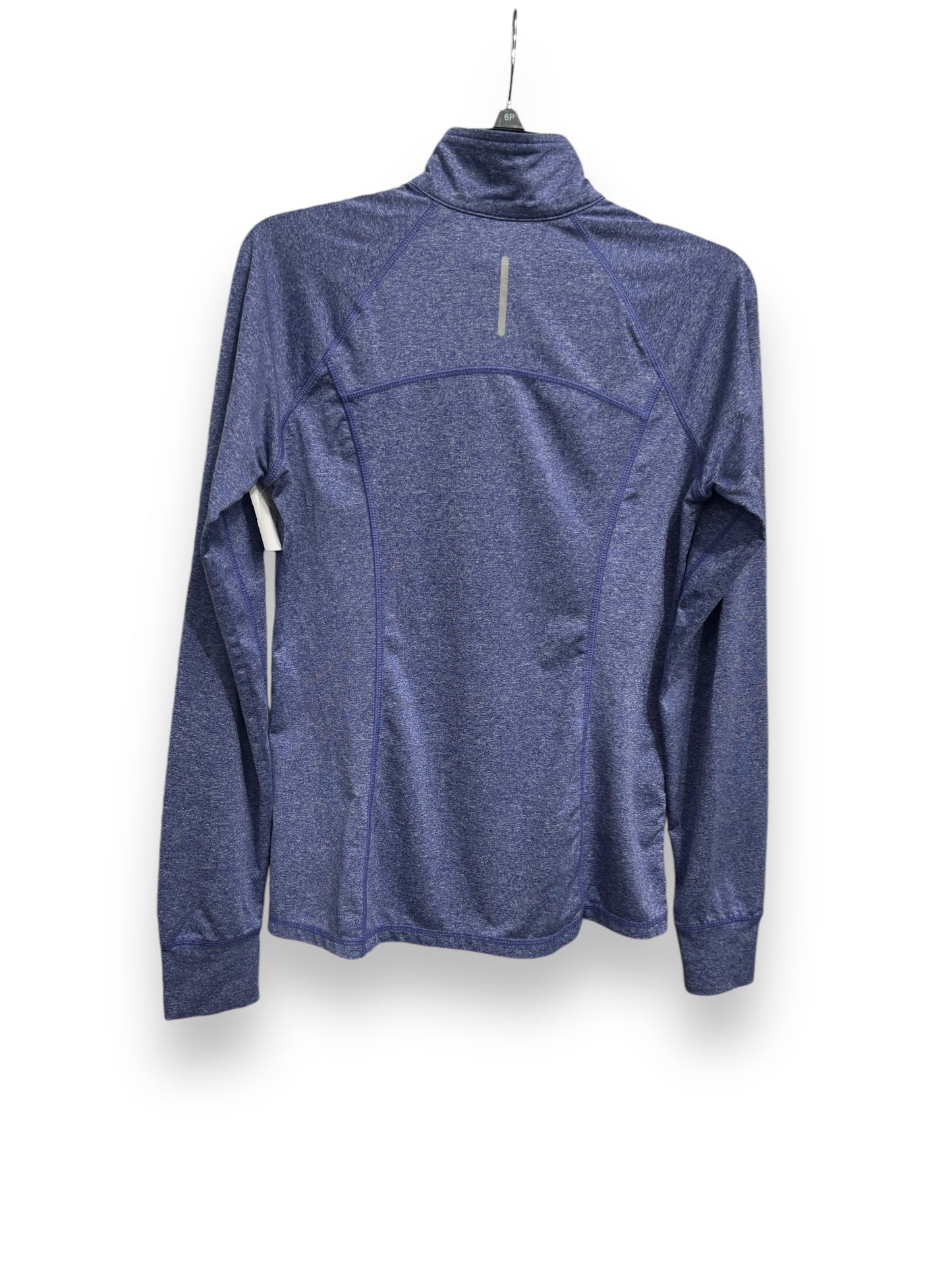 Athletic Top Long Sleeve Collar By Reebok In Blue, Size: M