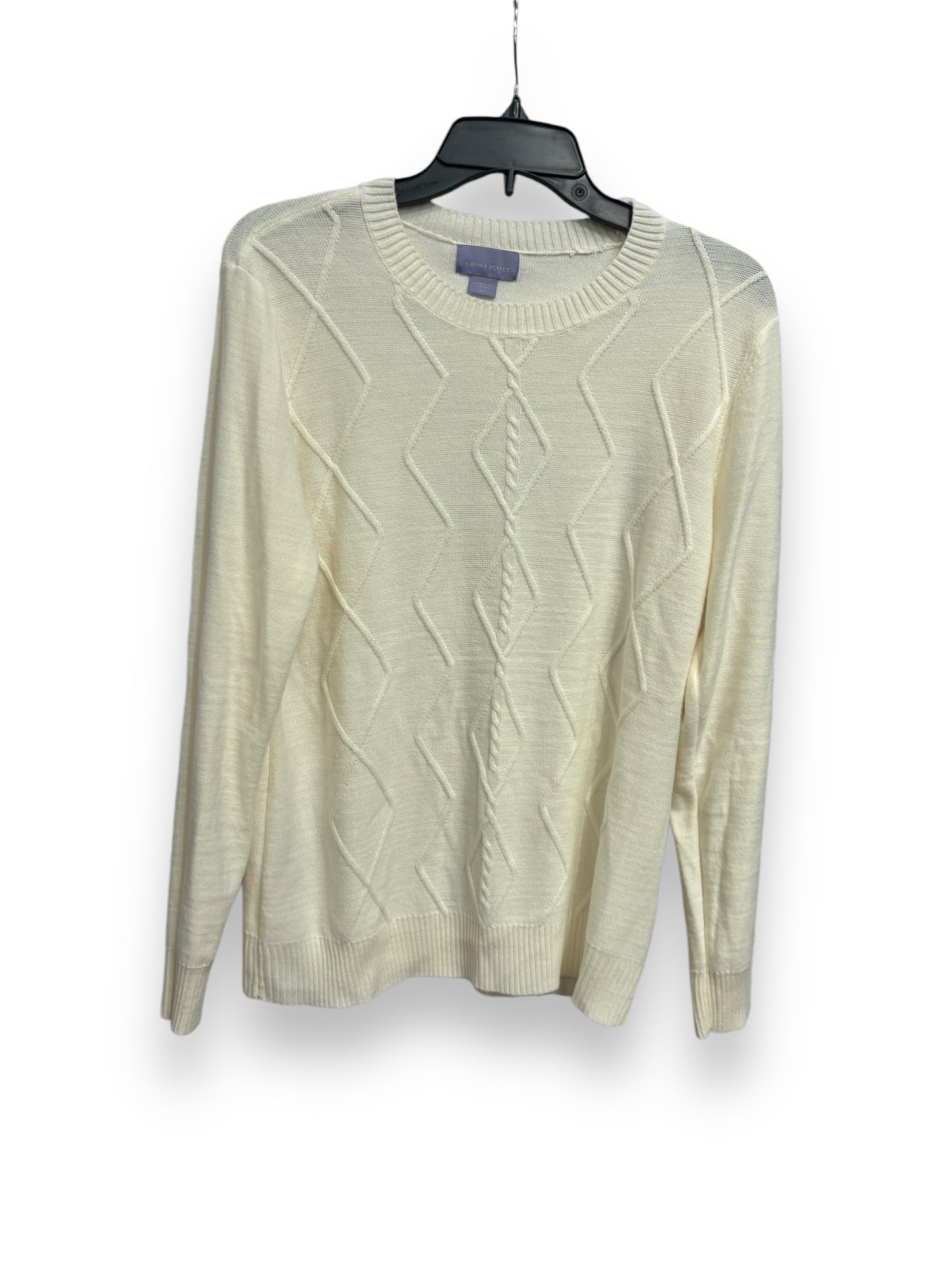 Sweater By Laura Scott In Cream, Size: L