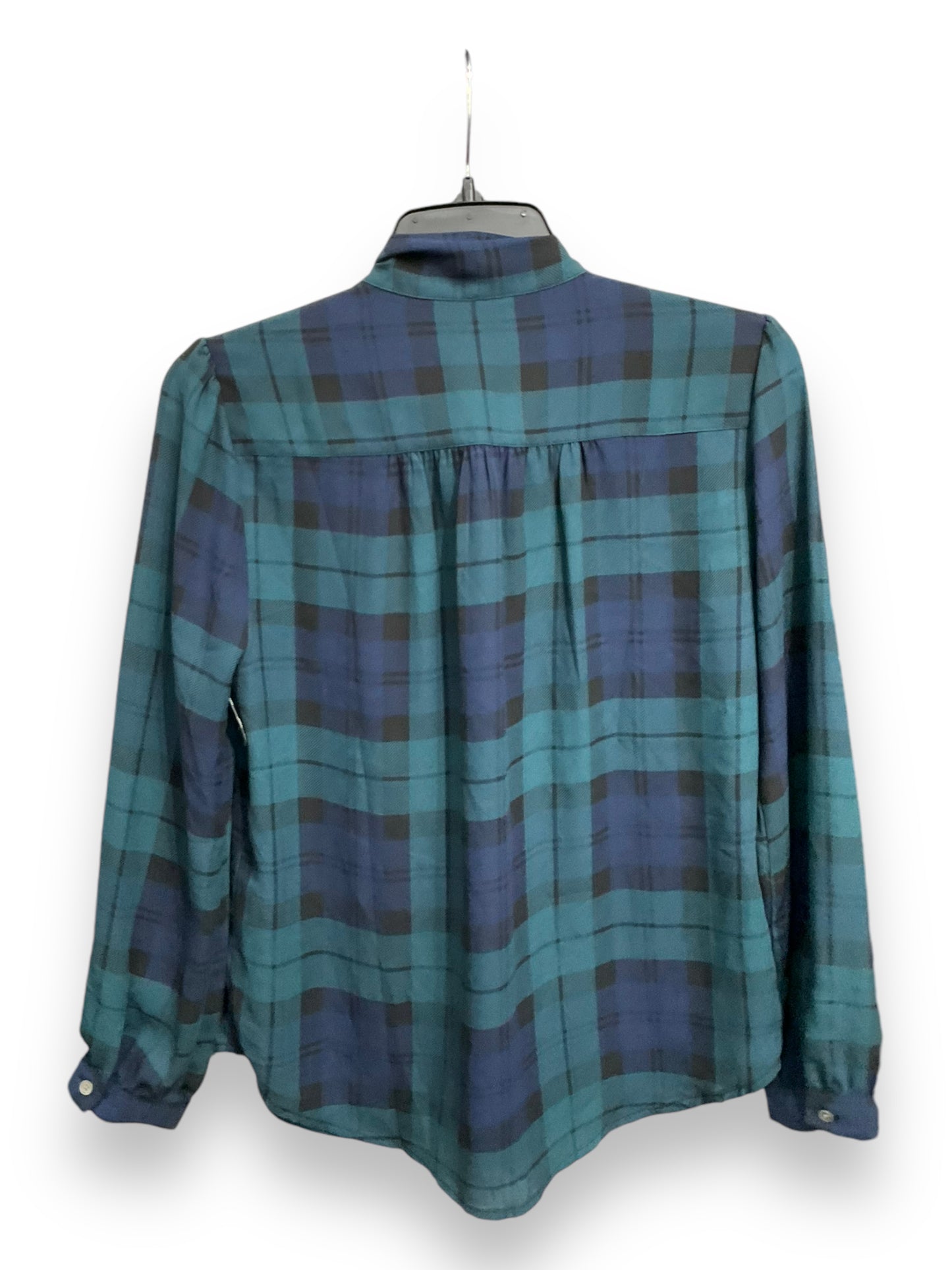 Blouse Long Sleeve By J. Crew In Plaid Pattern, Size: Sp