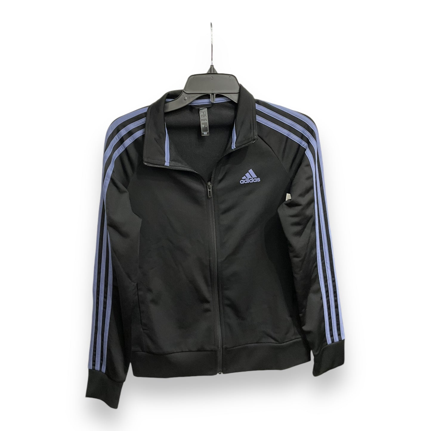 Athletic Jacket By Adidas In Black & Blue, Size: S