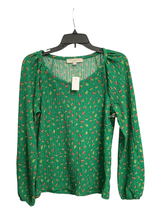 Top Long Sleeve Basic By Loft In Green, Size: S