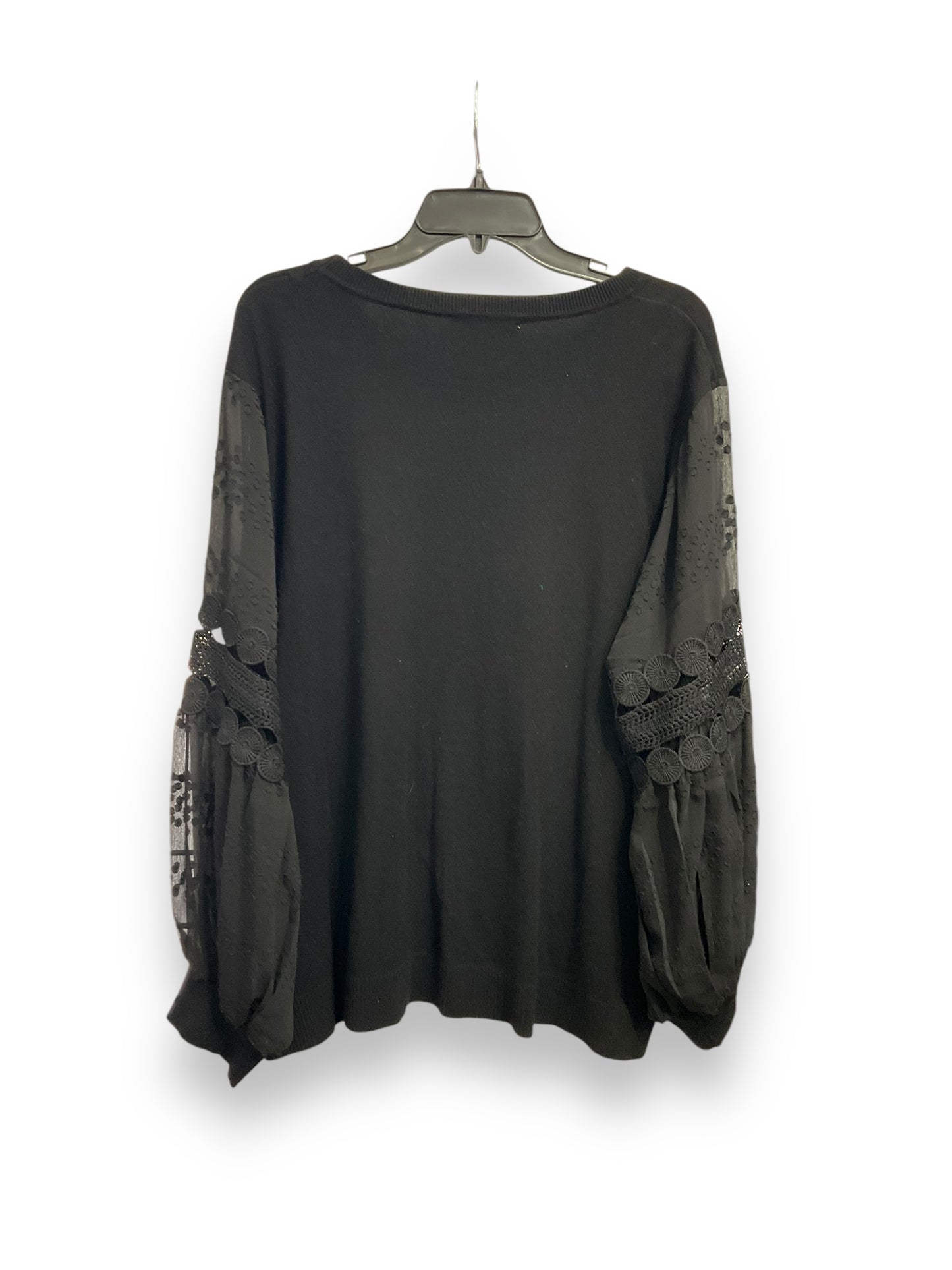 Top Long Sleeve By Sioni In Black, Size: 2x