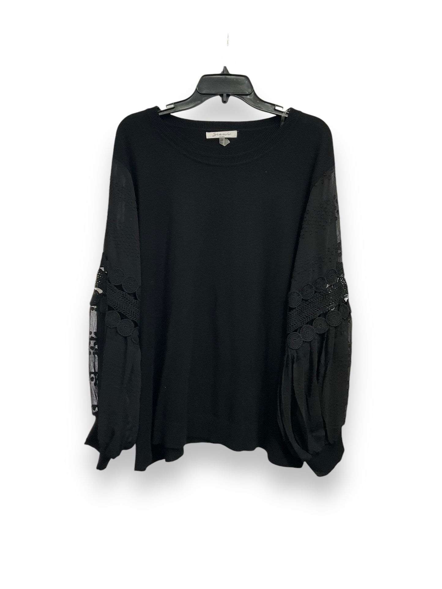 Top Long Sleeve By Sioni In Black, Size: 2x