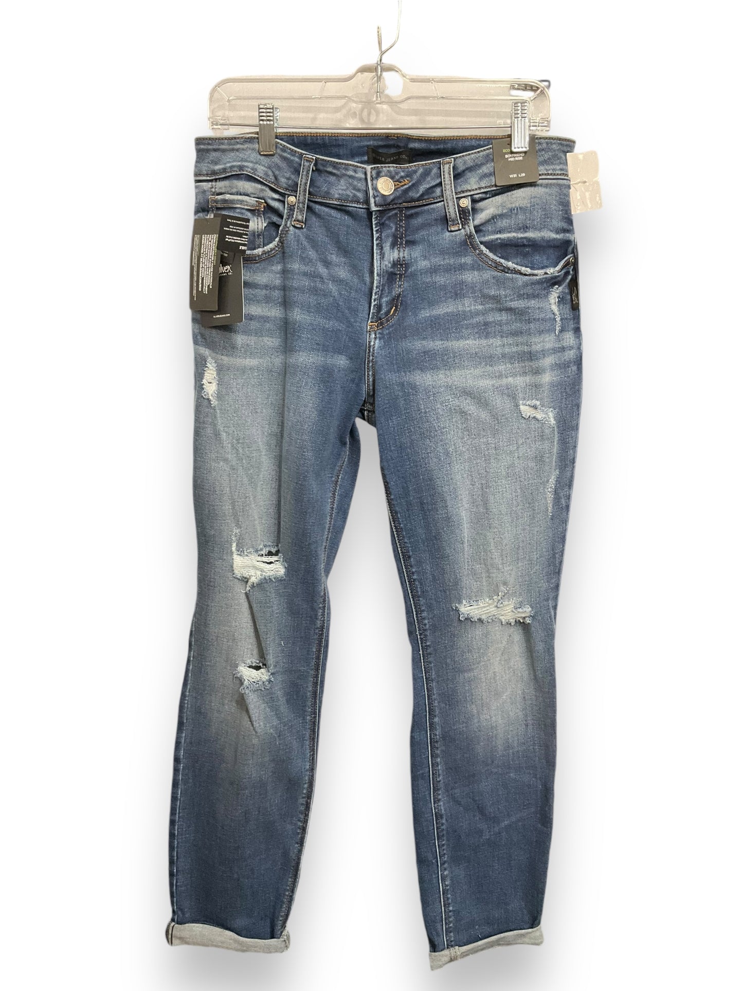 Jeans Skinny By Silver In Blue Denim, Size: 12