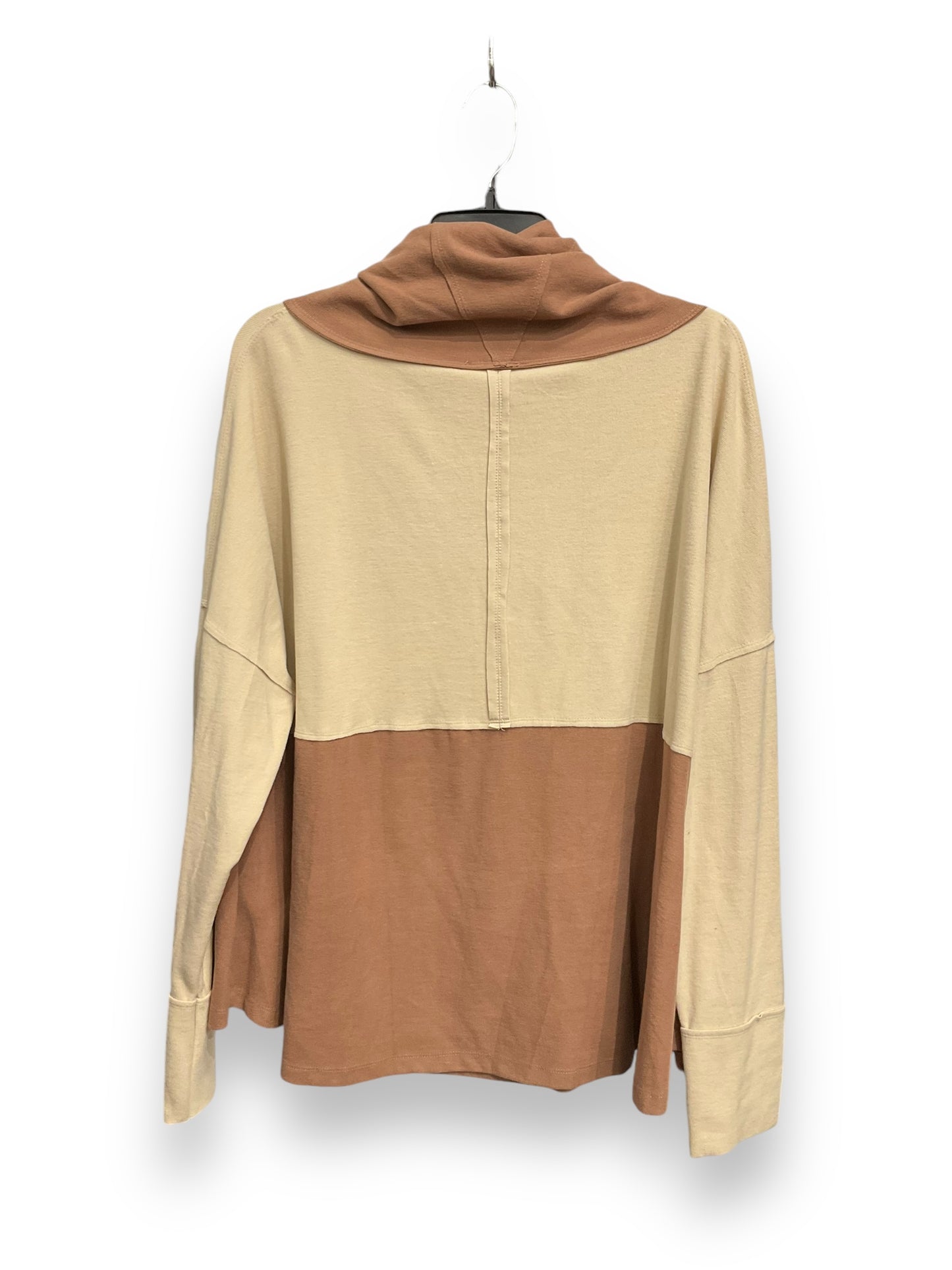 Top Long Sleeve By 143 Story In Brown & Cream, Size: L