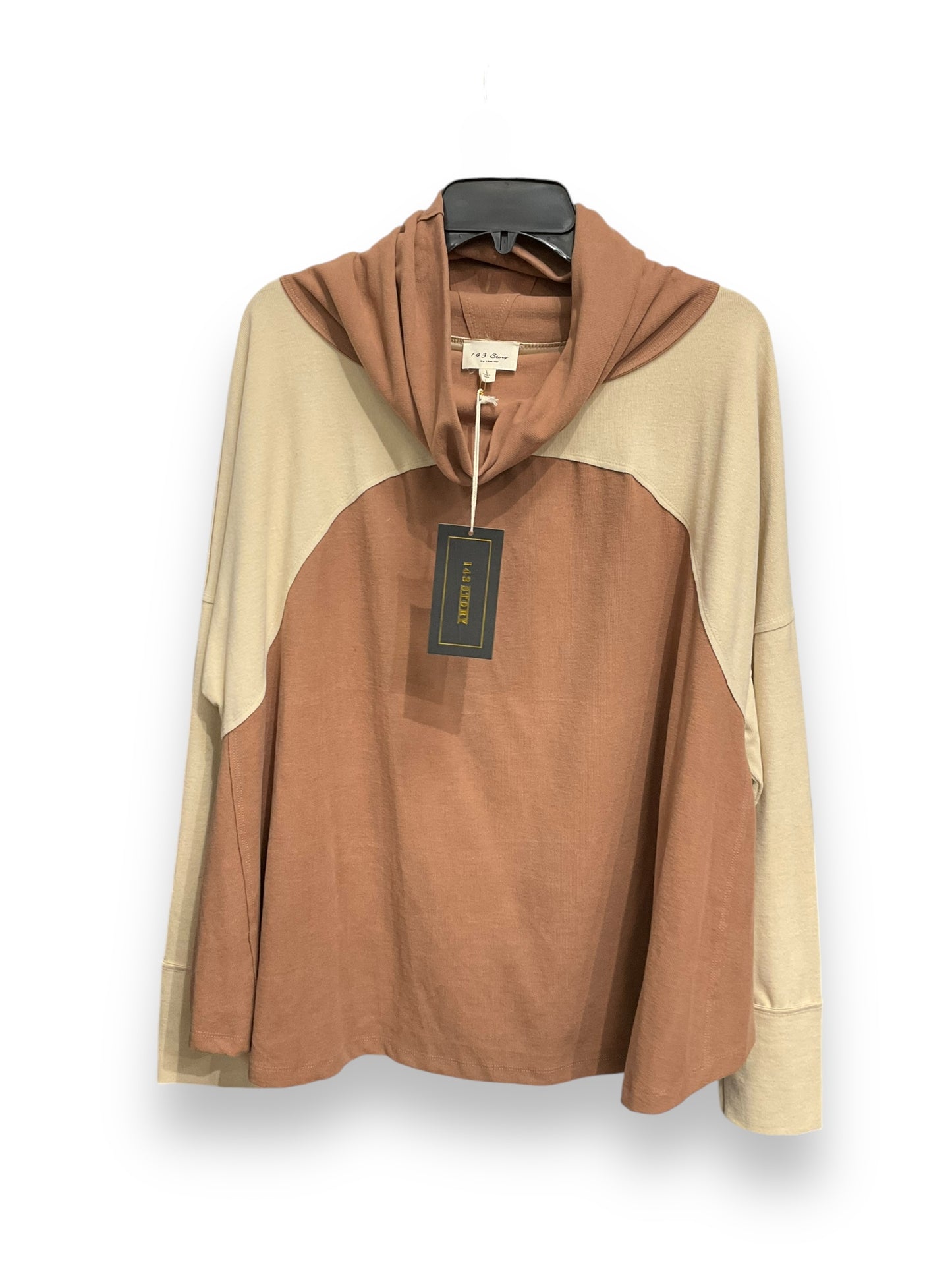 Top Long Sleeve By 143 Story In Brown & Cream, Size: L