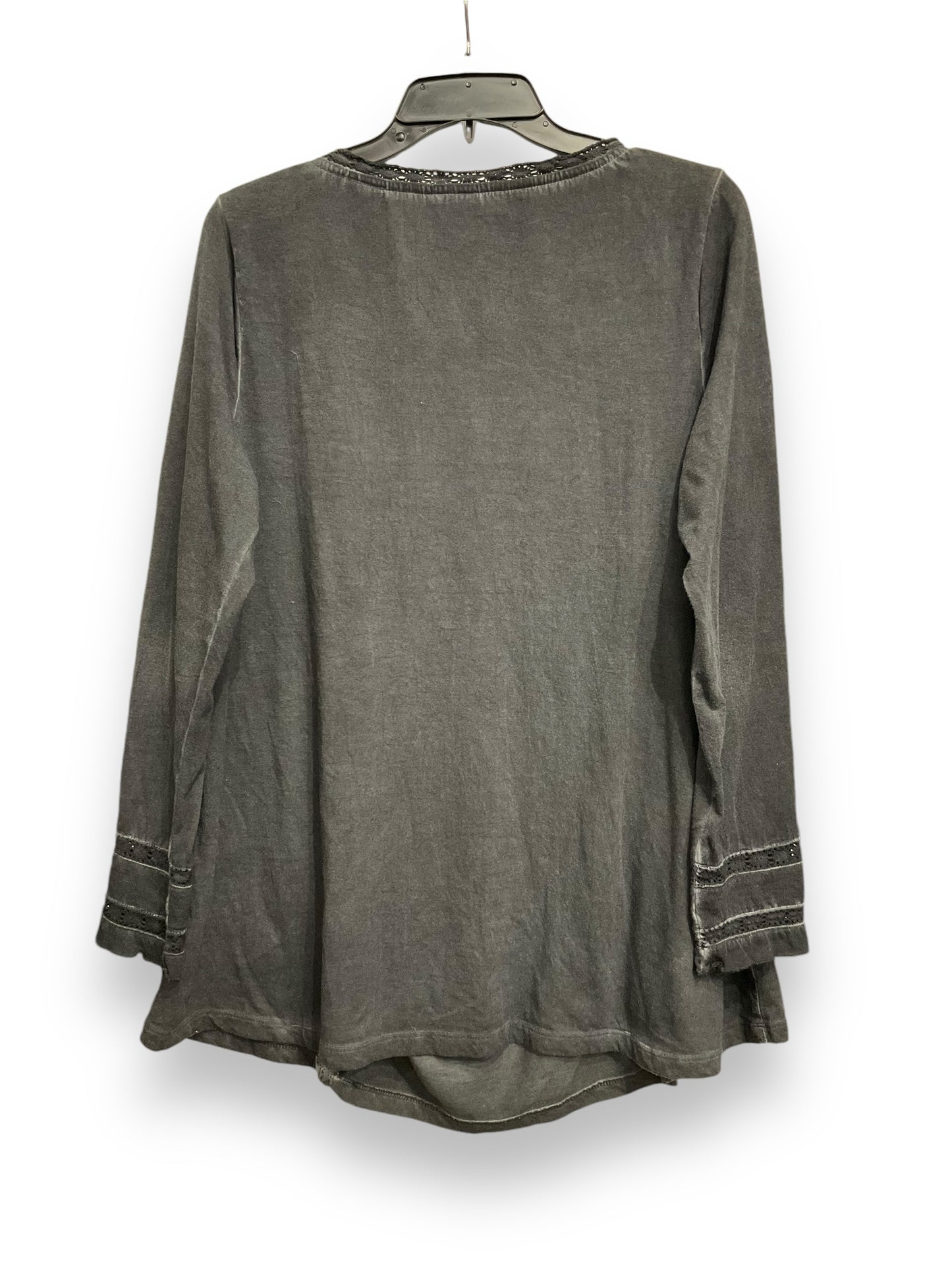 Top Long Sleeve Basic By Soft Surroundings In Grey, Size: L