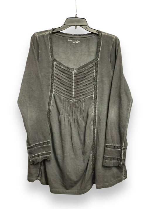 Top Long Sleeve Basic By Soft Surroundings In Grey, Size: L