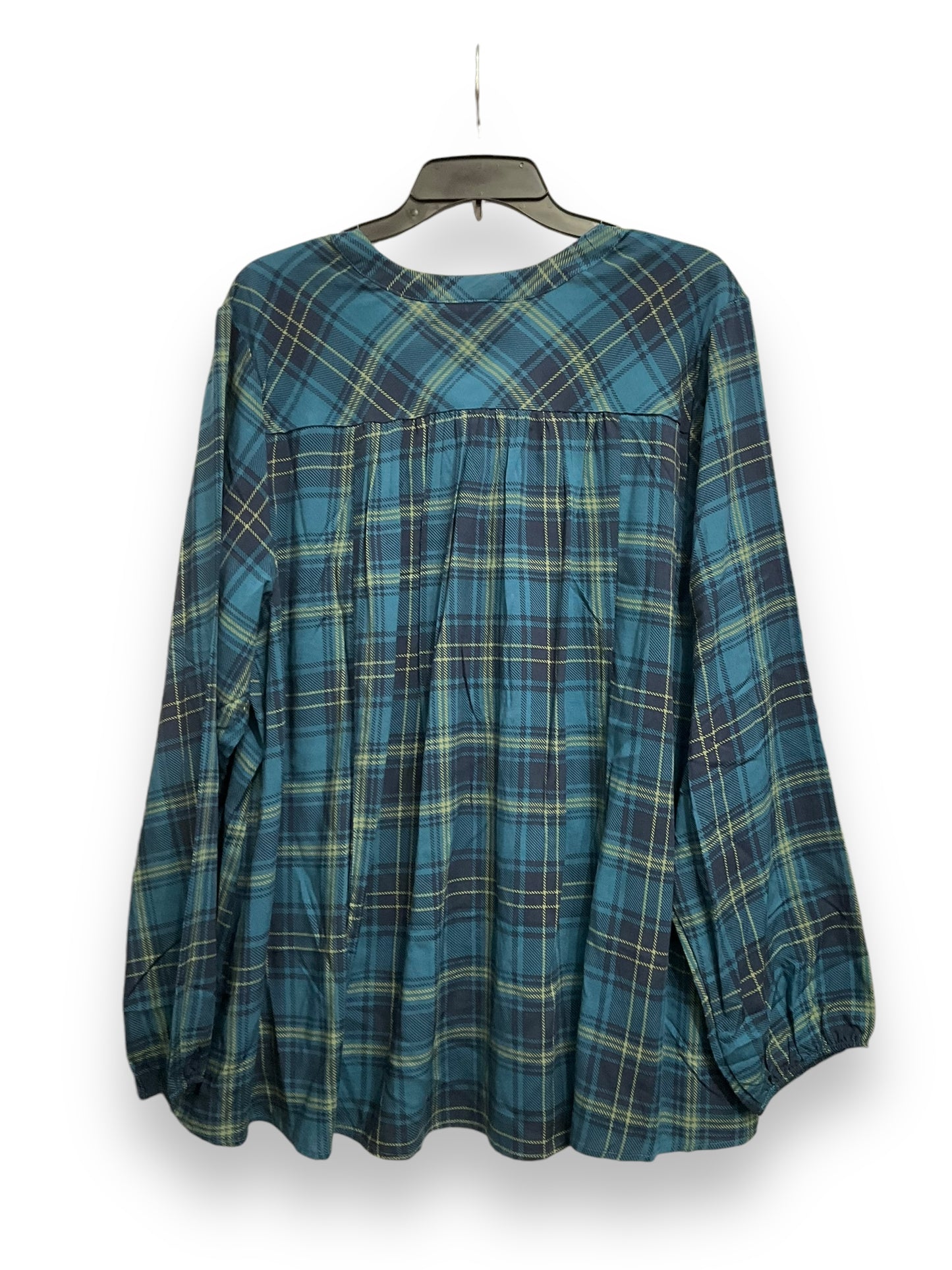 Top Long Sleeve By Torrid In Plaid Pattern, Size: 2x