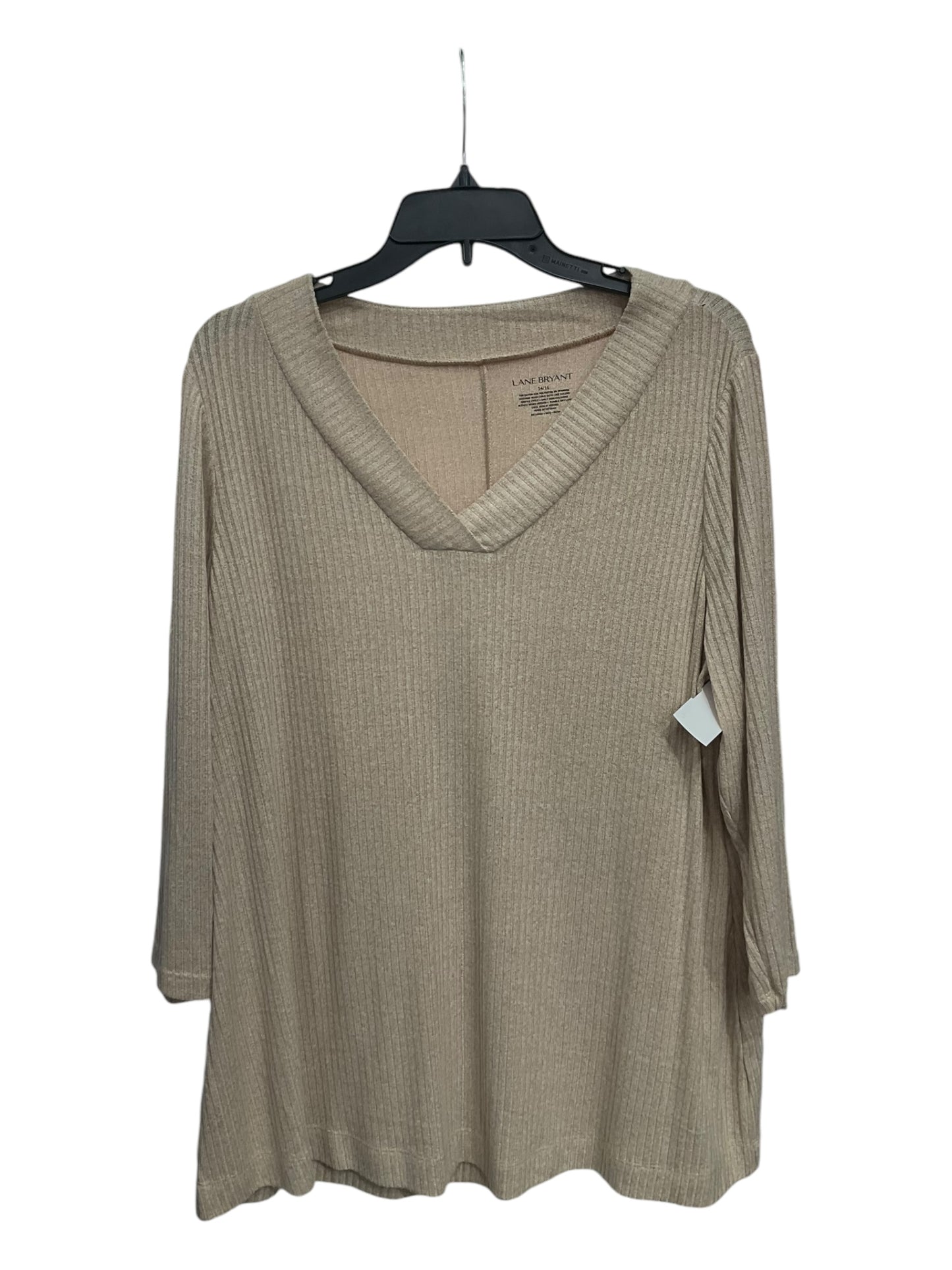 Top Long Sleeve By Lane Bryant In Cream, Size: 1x