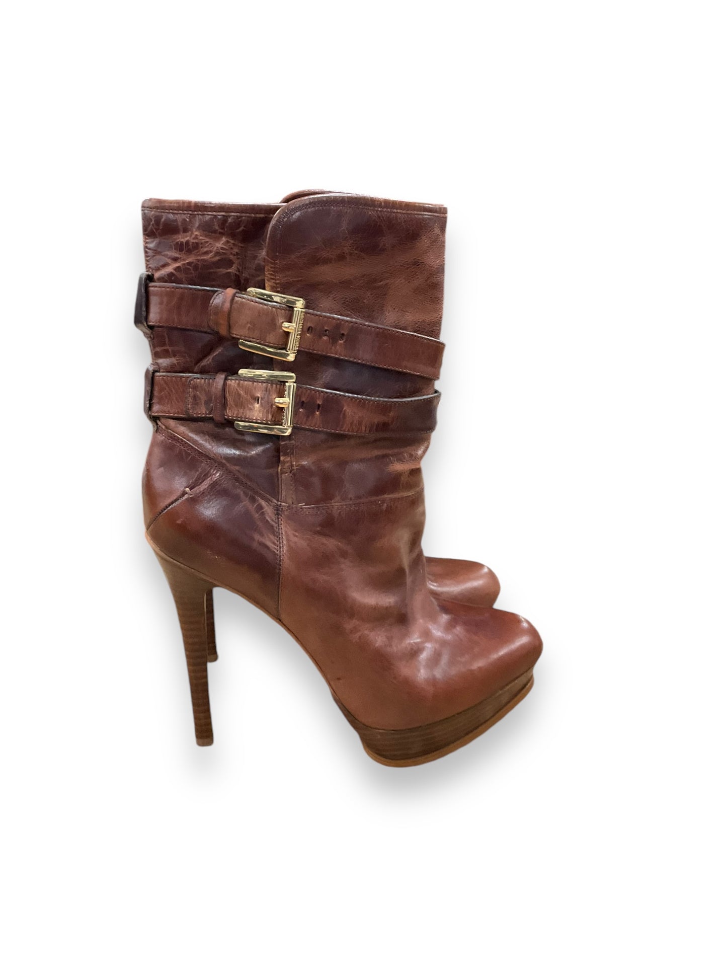 Boots Mid-calf Heels By Michael By Michael Kors In Brown, Size: 8.5