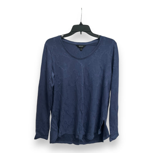 Top Long Sleeve Basic By Simply Vera In Blue, Size: M