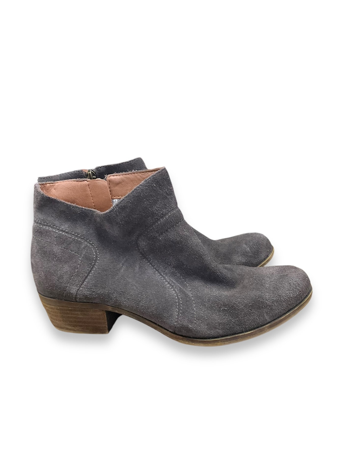 Boots Ankle Heels By Lucky Brand In Grey, Size: 9.5