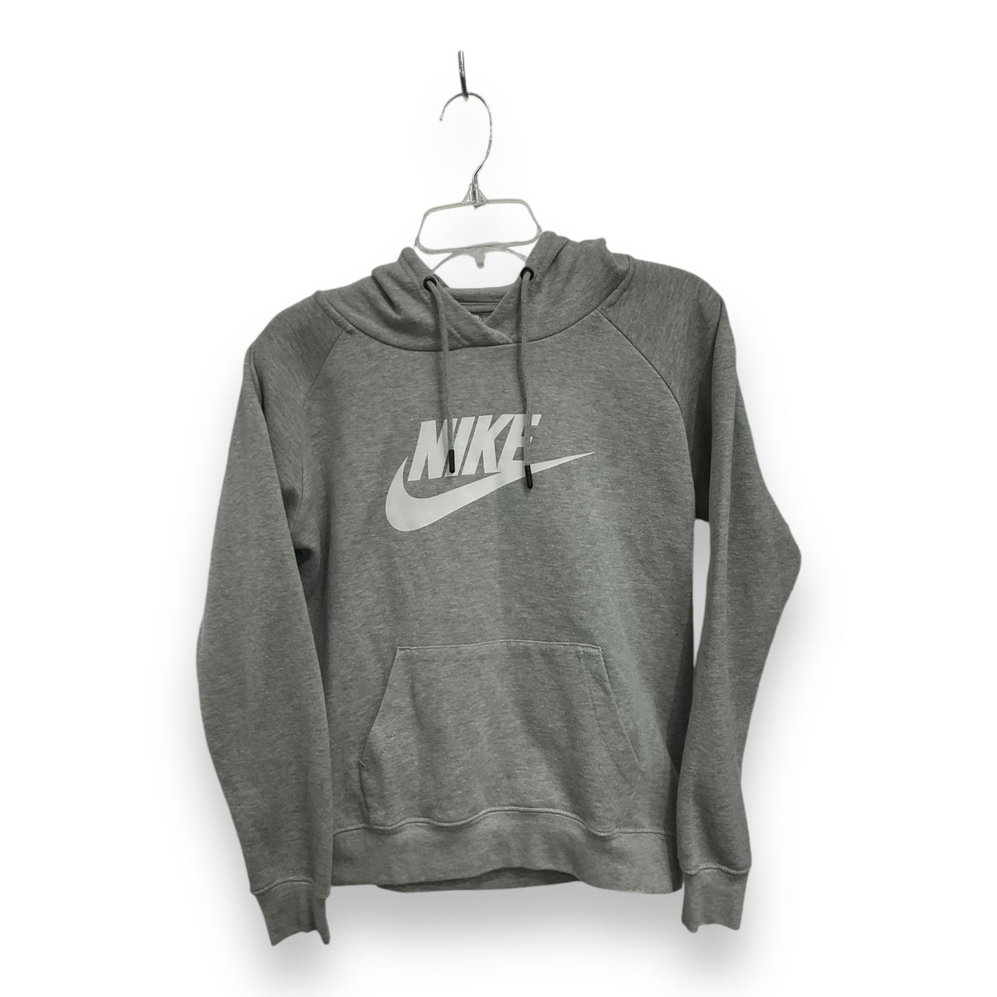 Athletic Sweatshirt Hoodie By Nike Apparel In Grey, Size: M