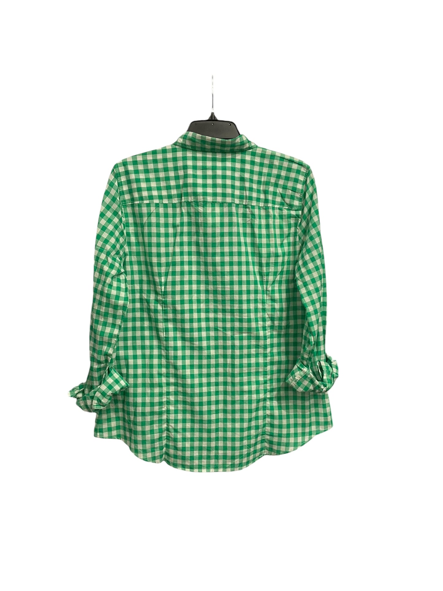 Blouse Long Sleeve By J. Crew In Plaid Pattern, Size: L