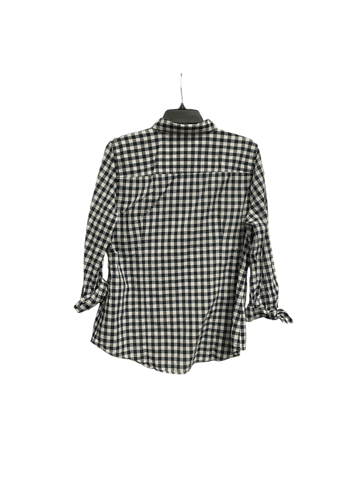 Blouse Long Sleeve By J. Crew In Plaid Pattern, Size: L