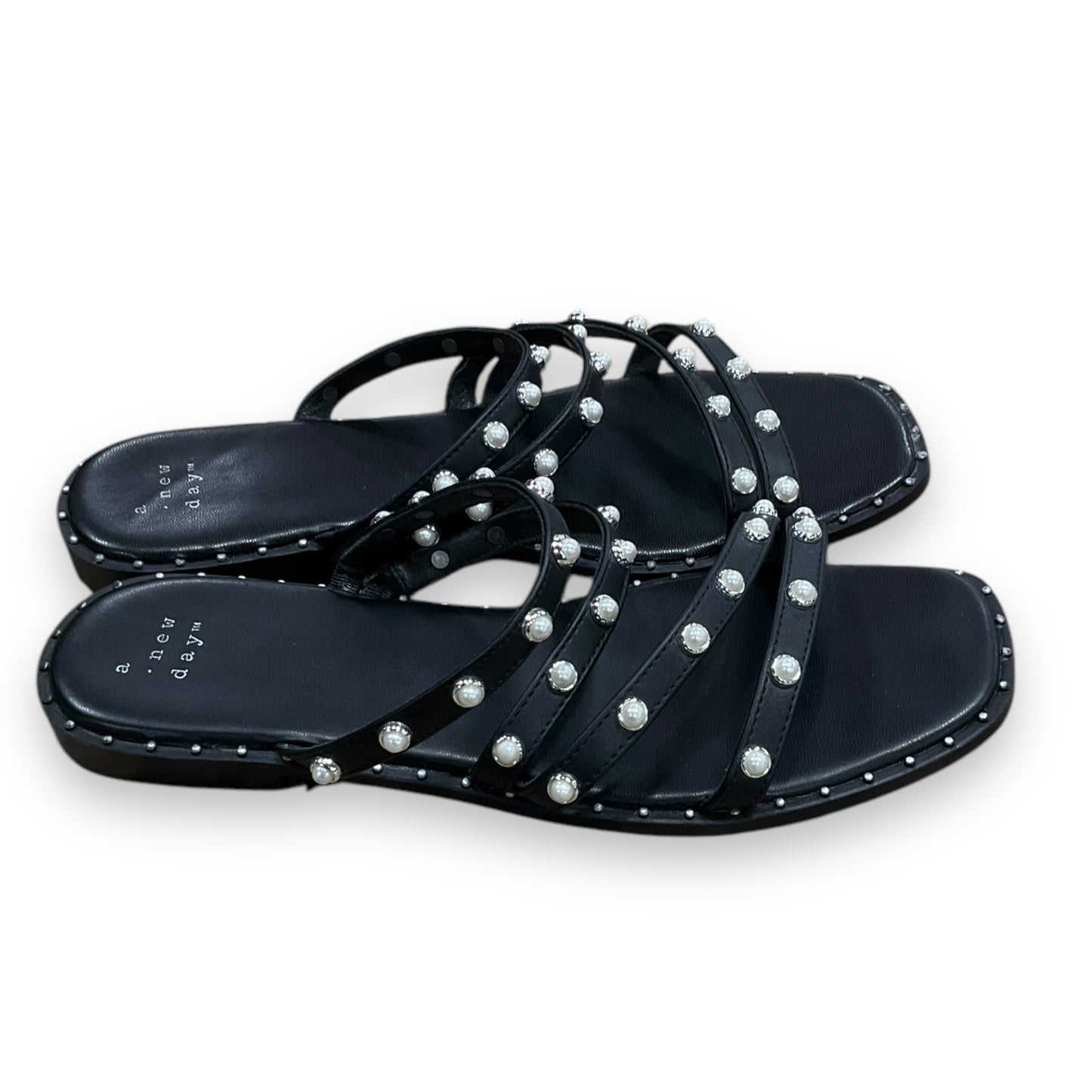 Sandals Flats By A New Day In Black, Size: 8