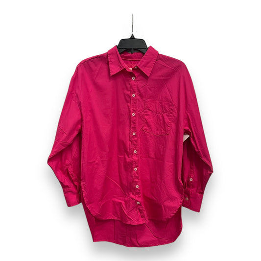 Blouse Long Sleeve By Maeve In Pink, Size: S