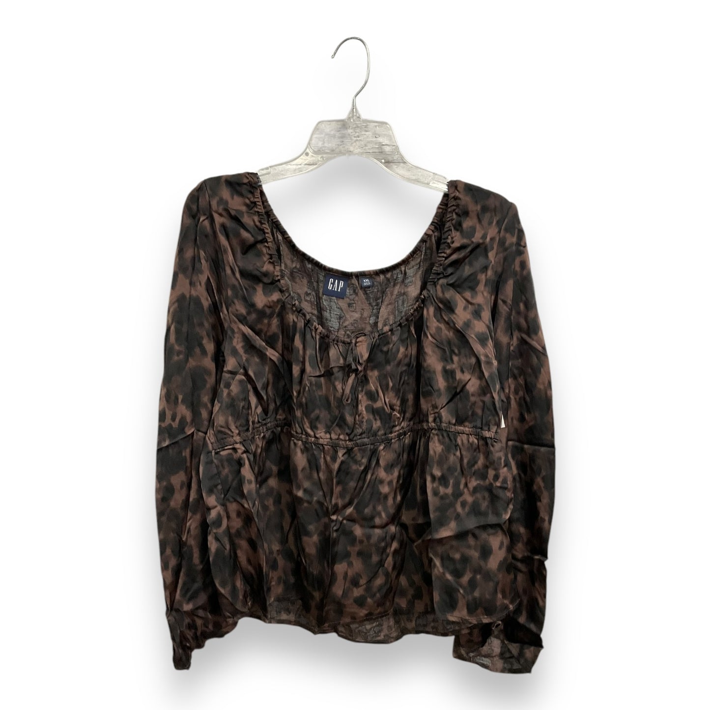 Top Long Sleeve By Gap In Brown, Size: Xxl