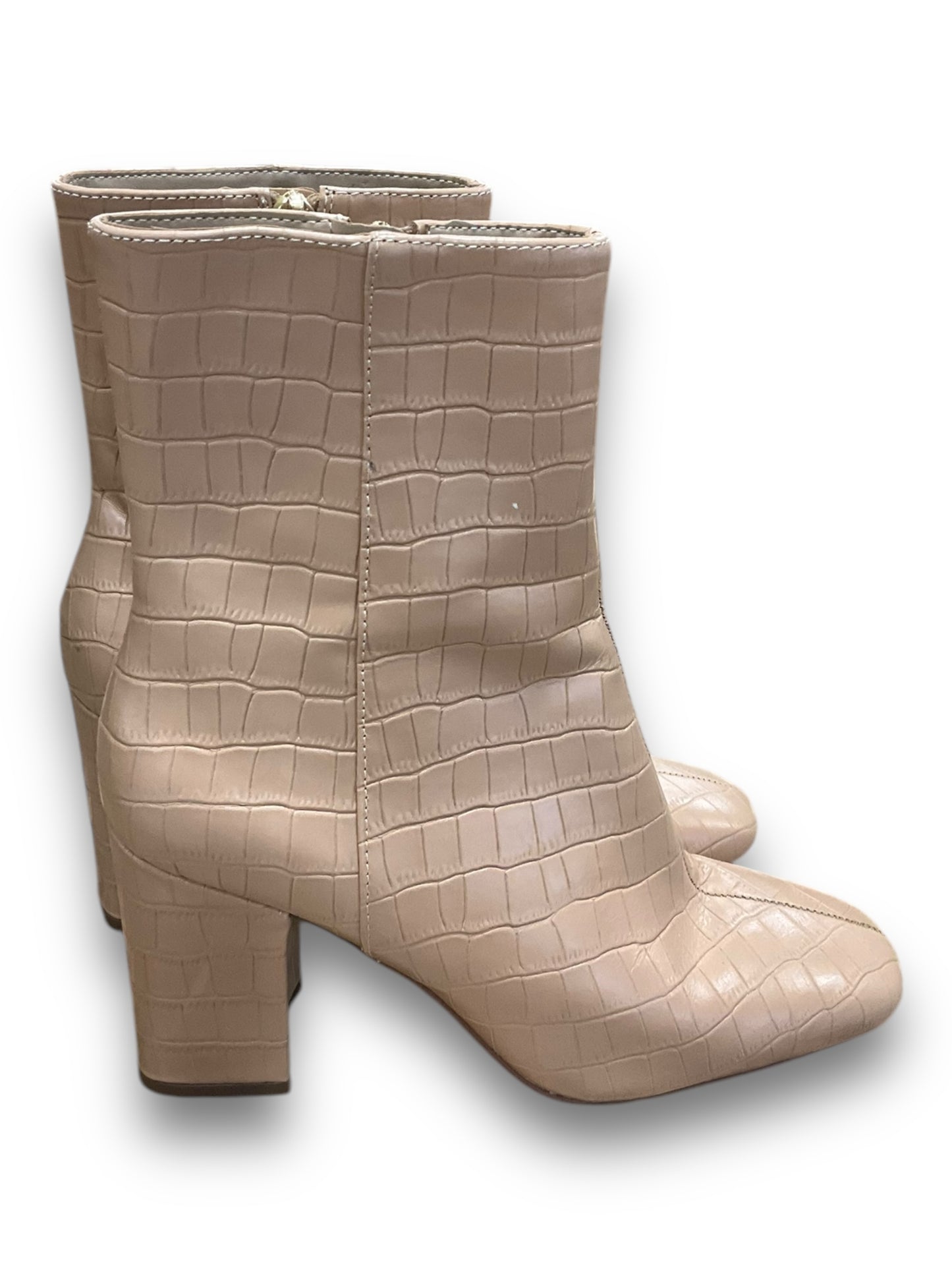 Boots Ankle Heels By Ann Taylor In Tan, Size: 6.5