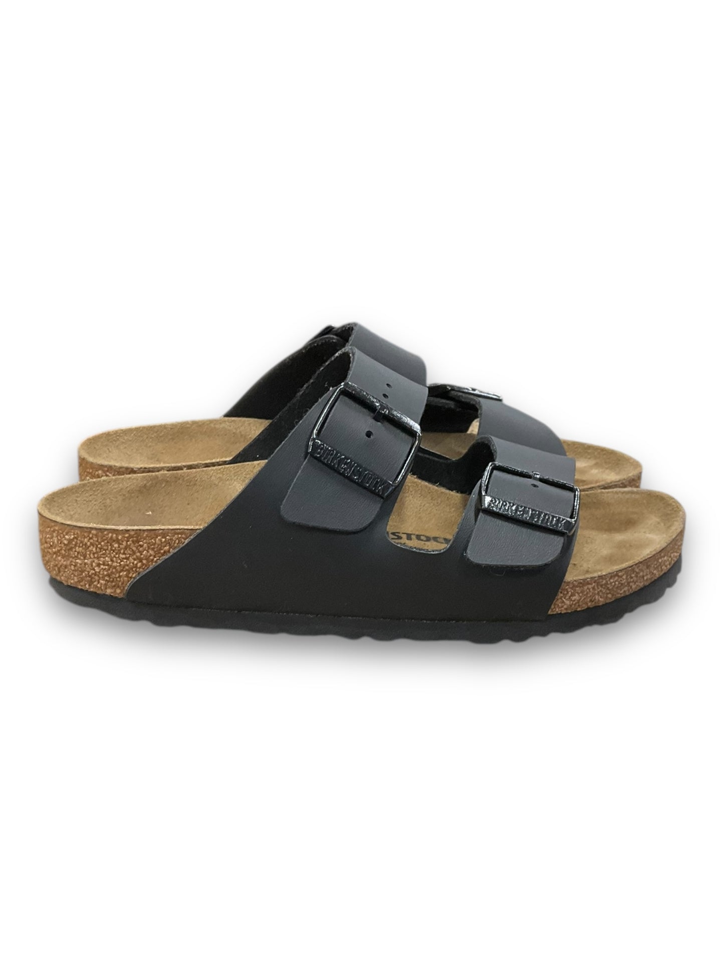 Sandals Flats By Birkenstock In Black, Size: 7