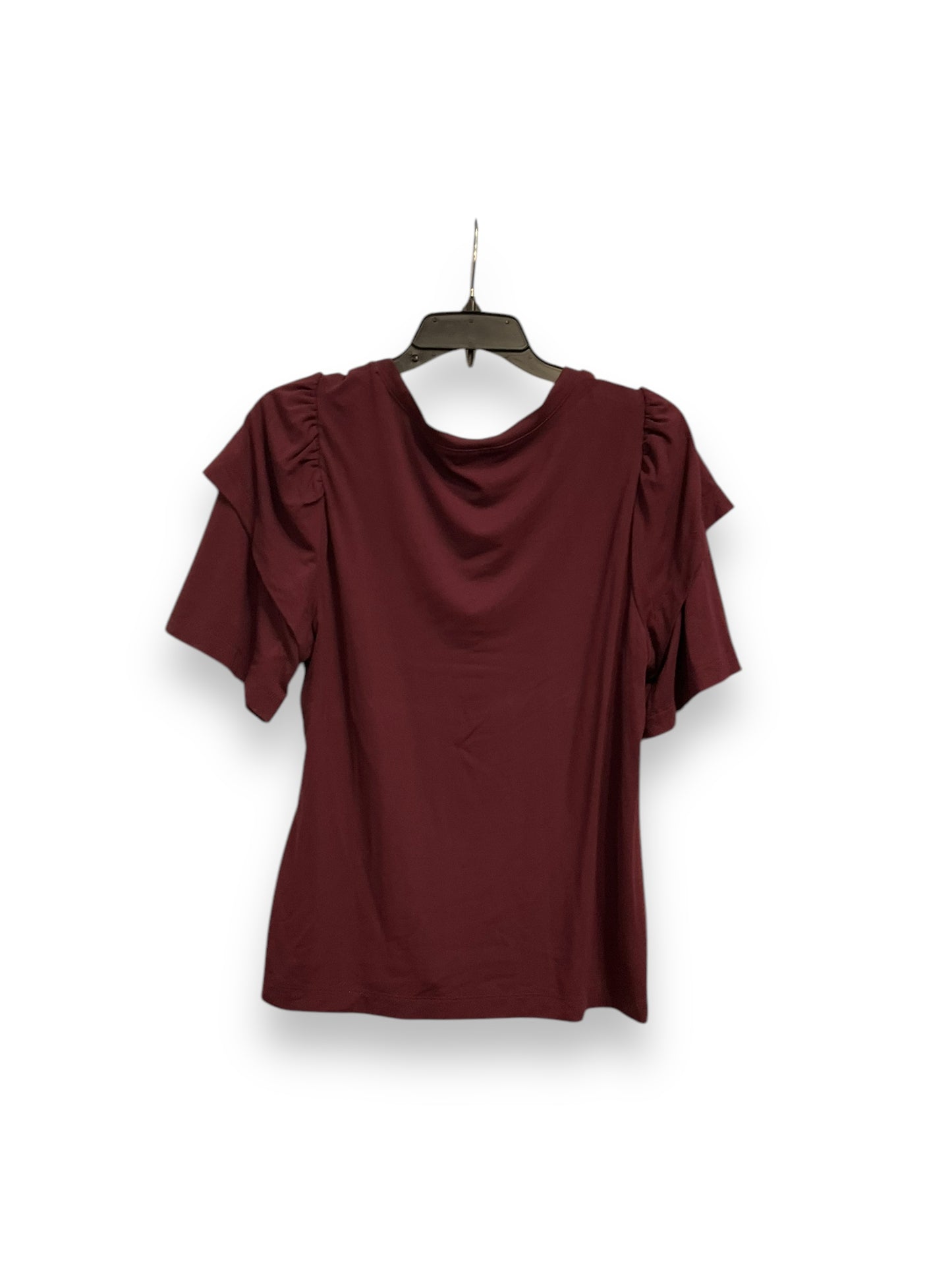 Top Short Sleeve Basic By Ann Taylor In Maroon, Size: M