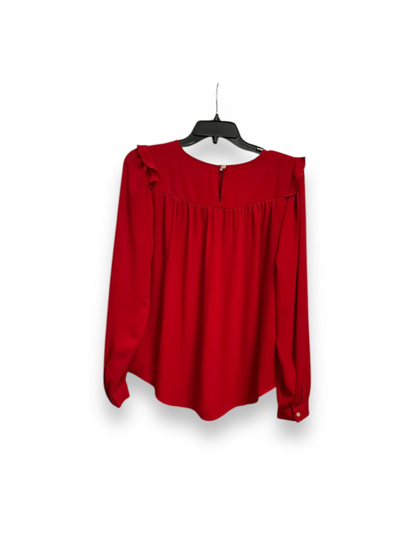 Blouse Long Sleeve By Loft In Red, Size: Xs