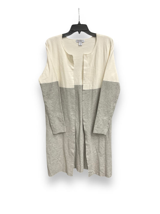 Cardigan By Liz Claiborne In Cream & Grey, Size: M