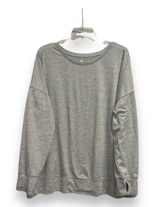 Athletic Top Long Sleeve Crewneck By Xersion In Grey, Size: 1x