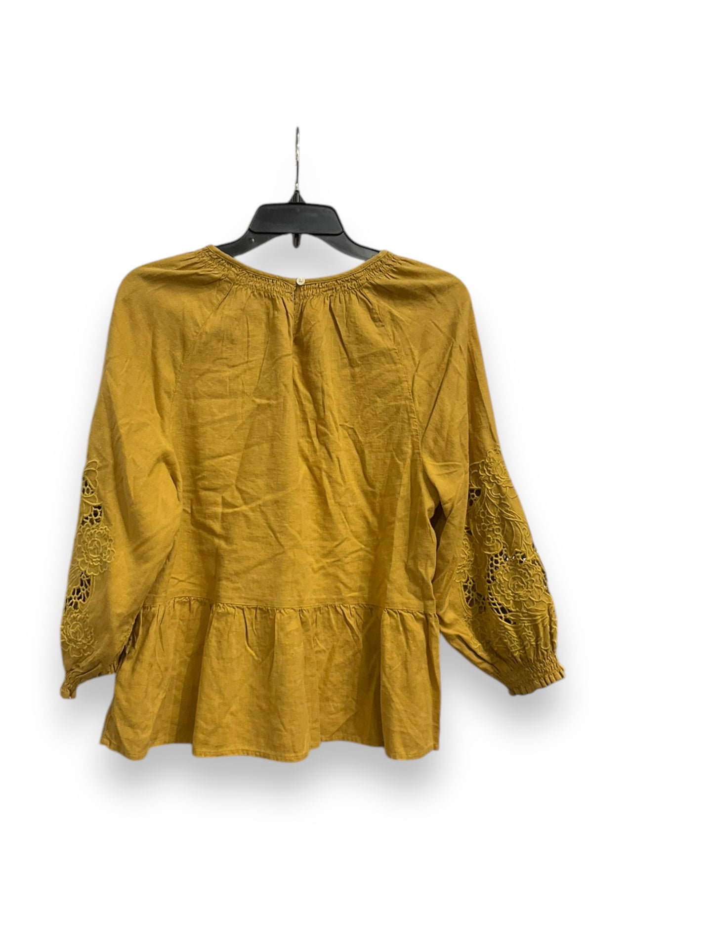 Top 3/4 Sleeve By Madewell In Yellow, Size: M