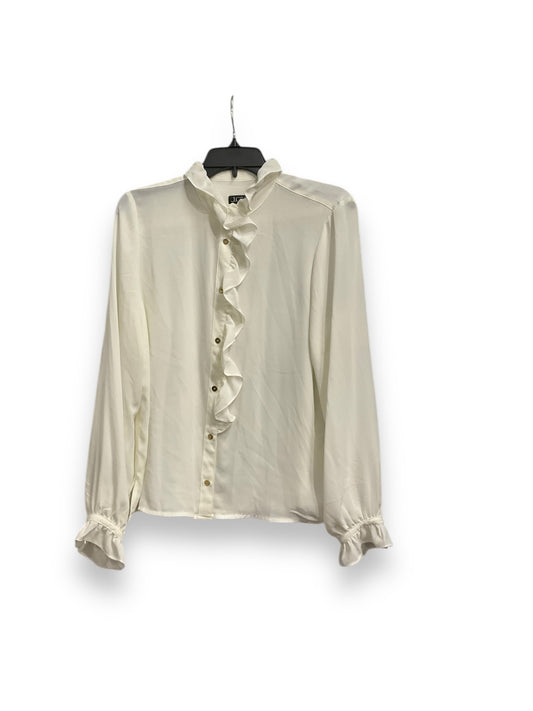 Blouse Long Sleeve By J. Crew In Cream, Size: M