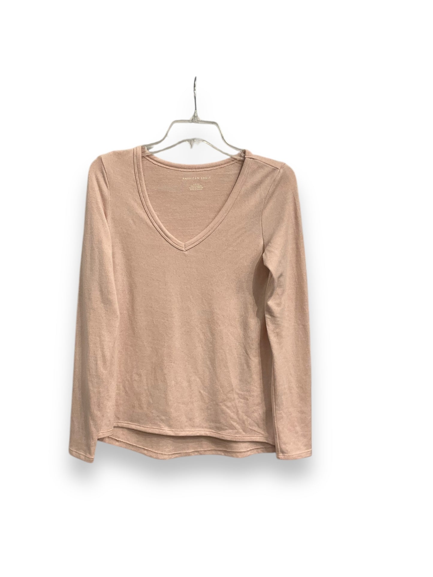 Top Long Sleeve Basic By American Eagle In Pink, Size: Sp