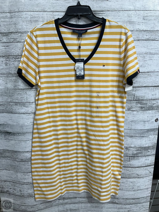 Dress Casual Midi By Tommy Hilfiger In Striped Pattern, Size: L