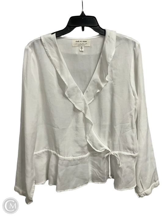 Blouse Long Sleeve By Cloth & Stone In White, Size: L