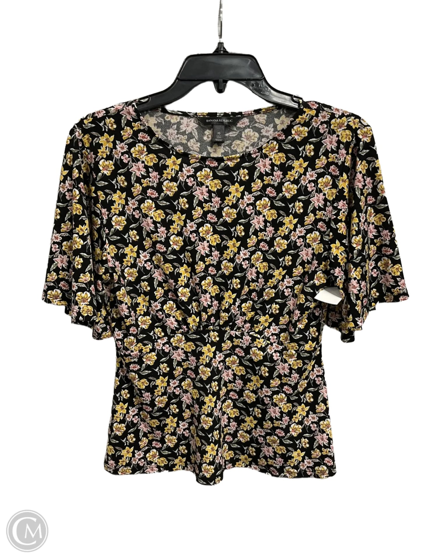 Top Short Sleeve By Banana Republic In Floral Print, Size: Xs