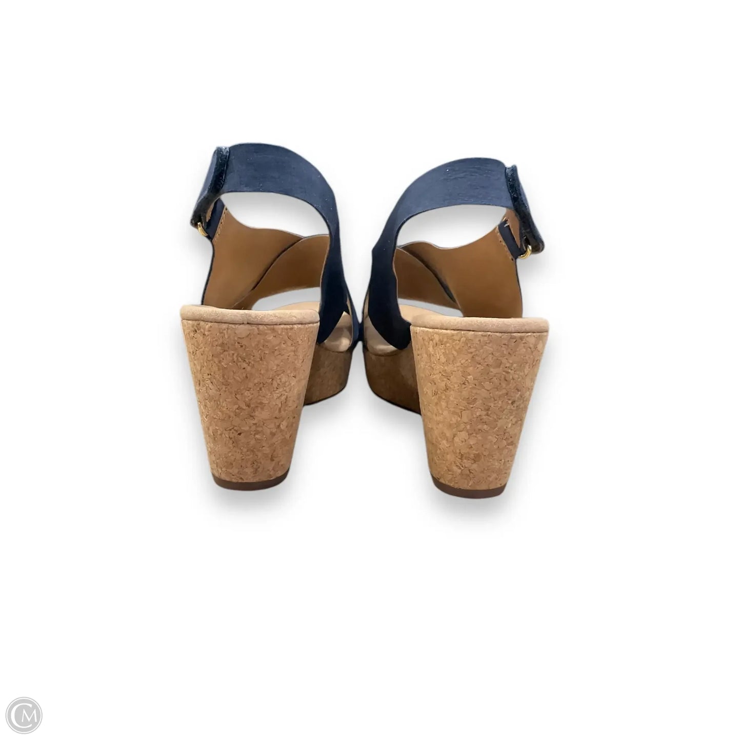 Sandals Heels Wedge By Clarks In Blue & Brown, Size: 12