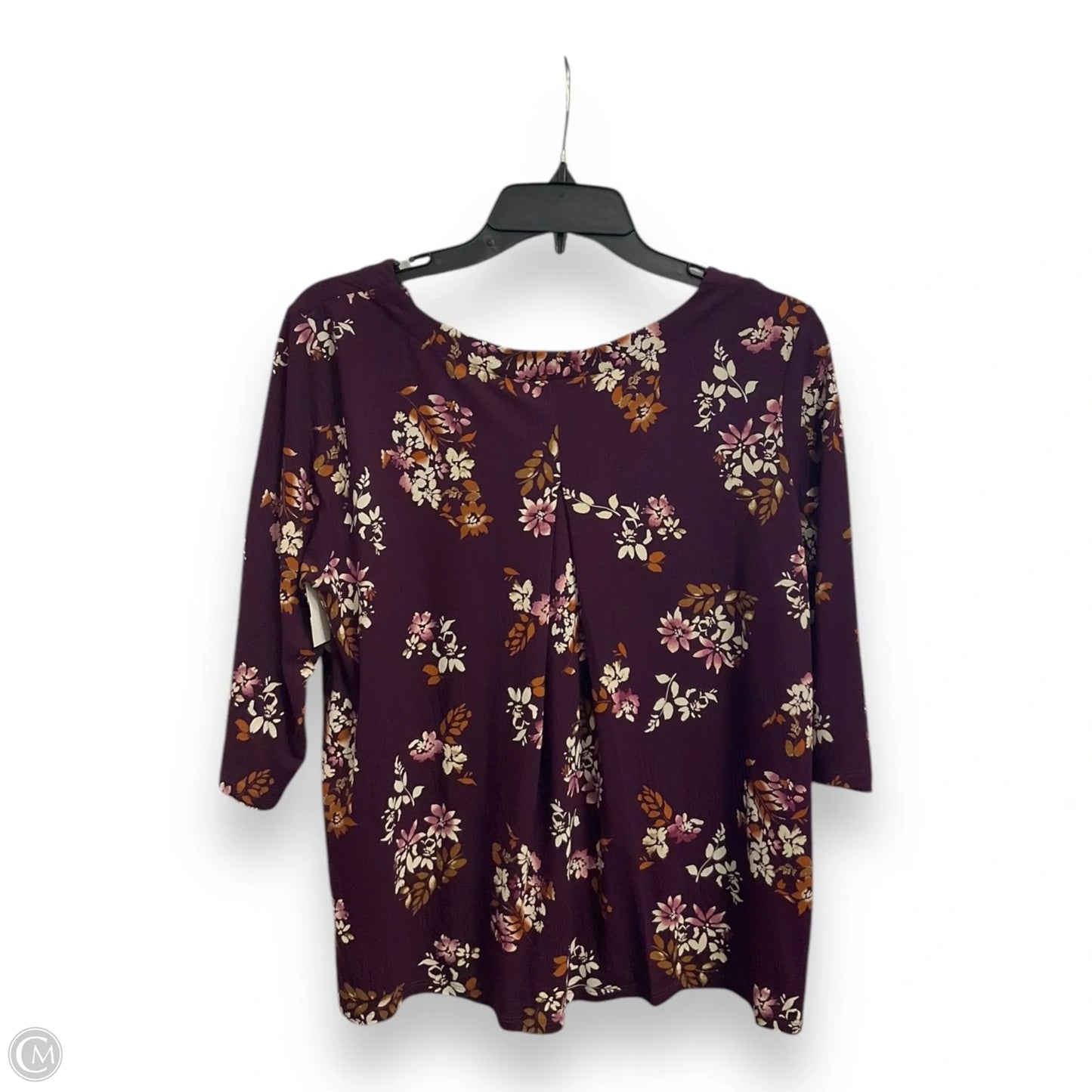 Top 3/4 Sleeve Basic By J. Jill In Floral Print, Size: Mp