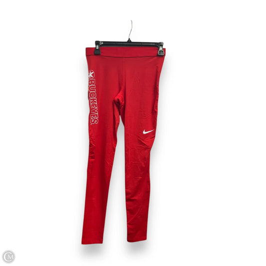 Athletic Leggings By Nike Apparel In Red, Size: M