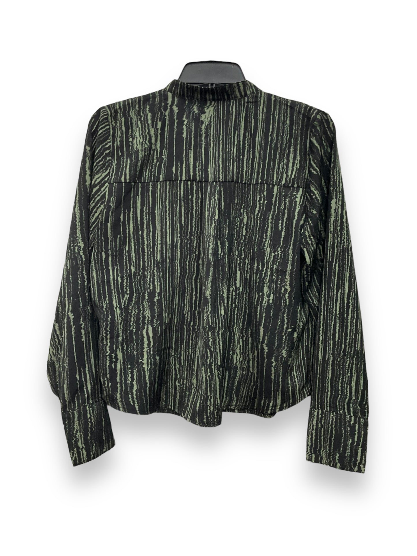 Black & Green Blouse Long Sleeve Melrose And Market, Size M