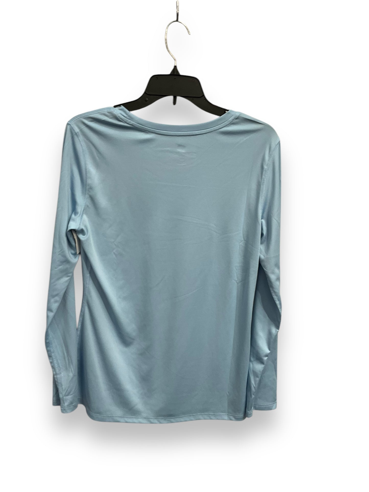 Athletic Top Long Sleeve Collar By Hanes In Blue, Size: L