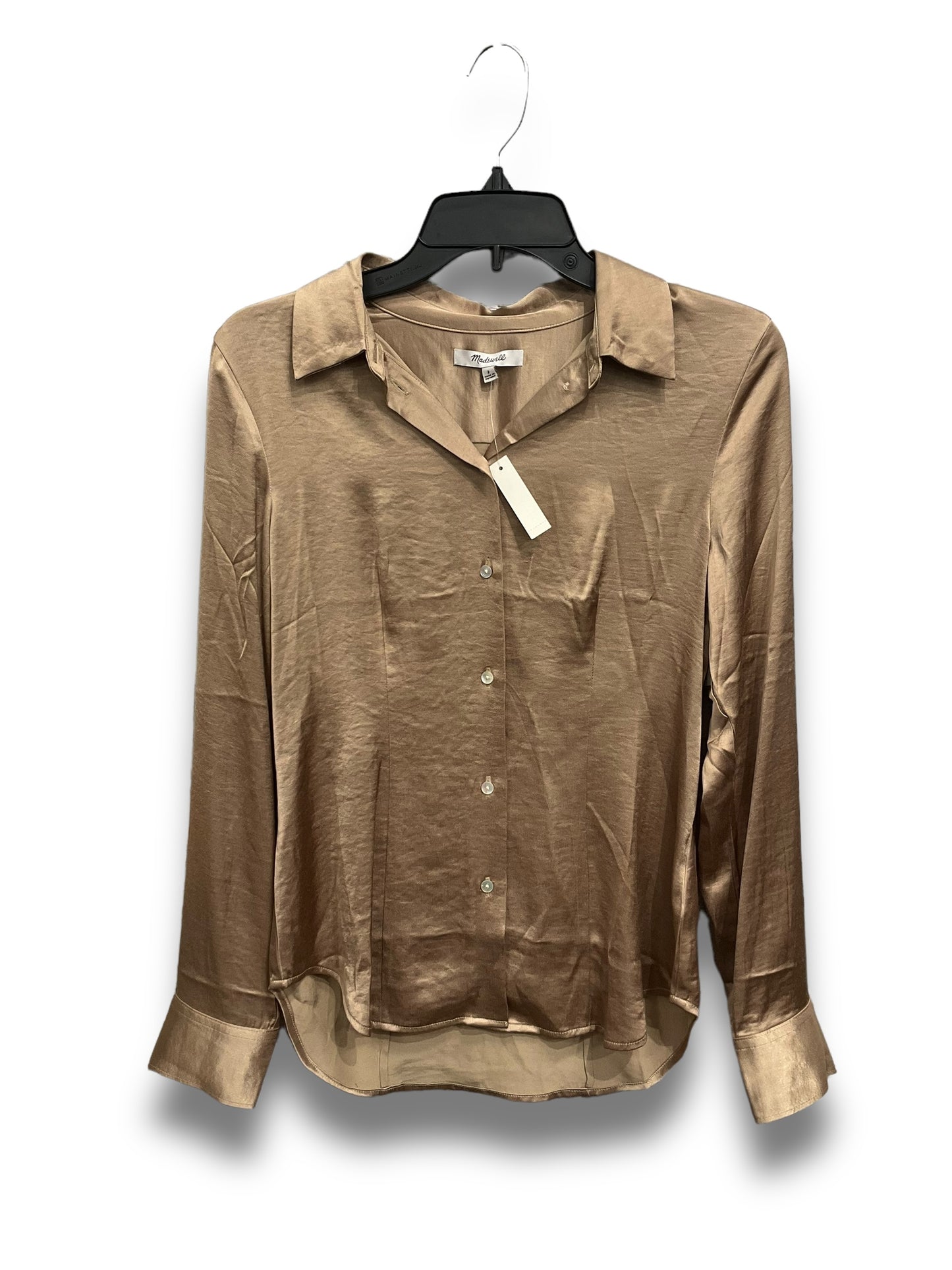 Blouse Long Sleeve By Madewell In Gold, Size: Xs