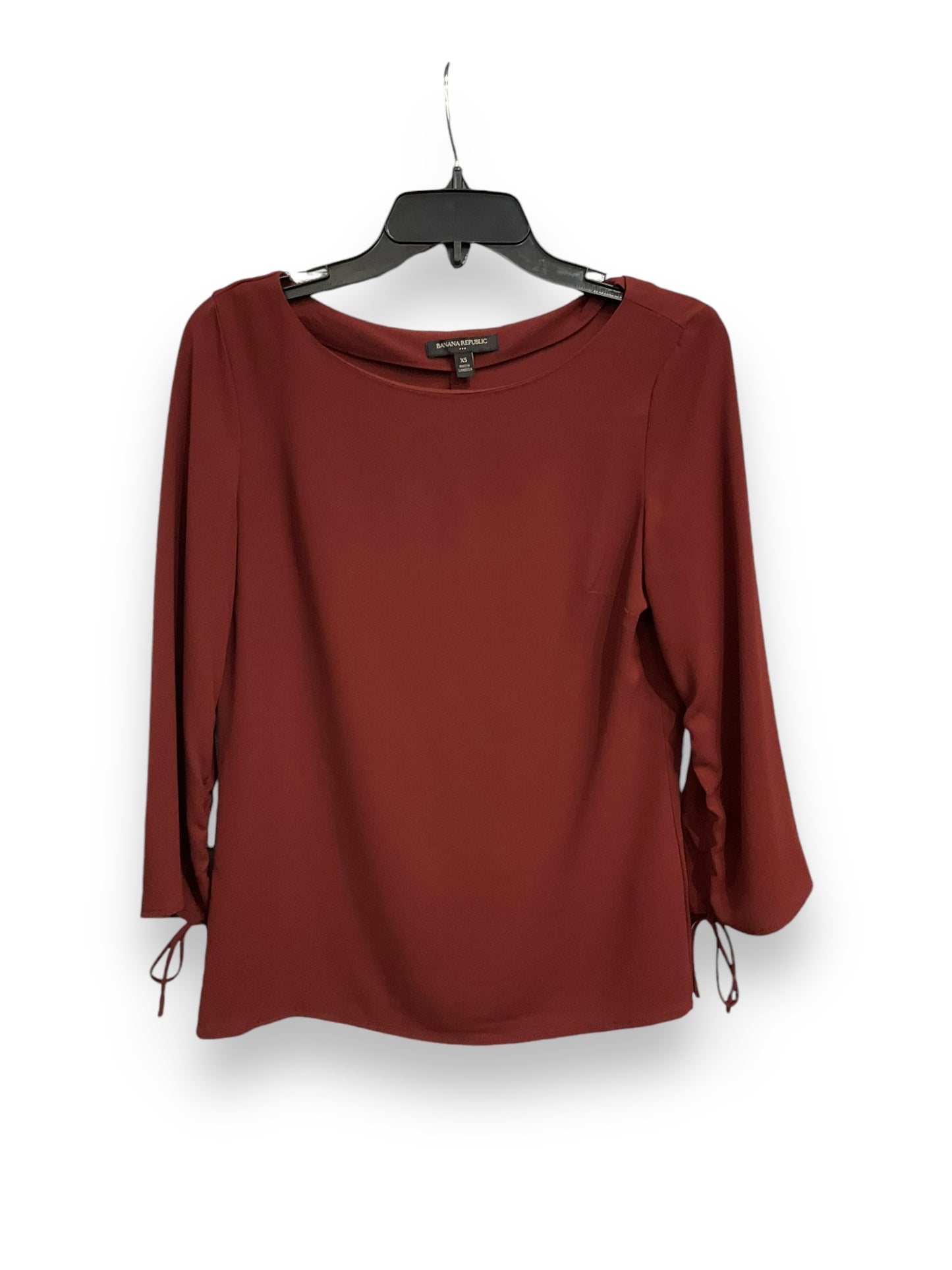 Blouse Long Sleeve By Banana Republic In Red, Size: Xs