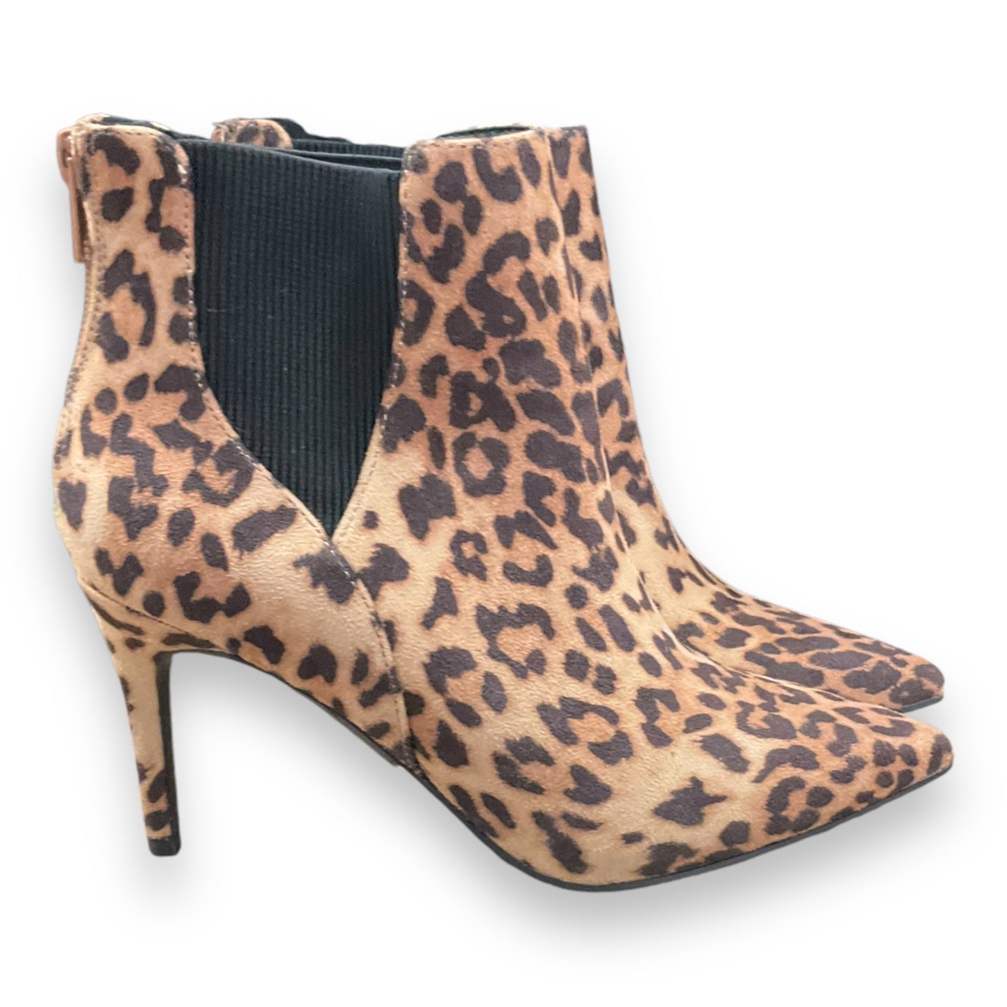 Boots Ankle Heels By Cmf In Animal Print, Size: 7.5