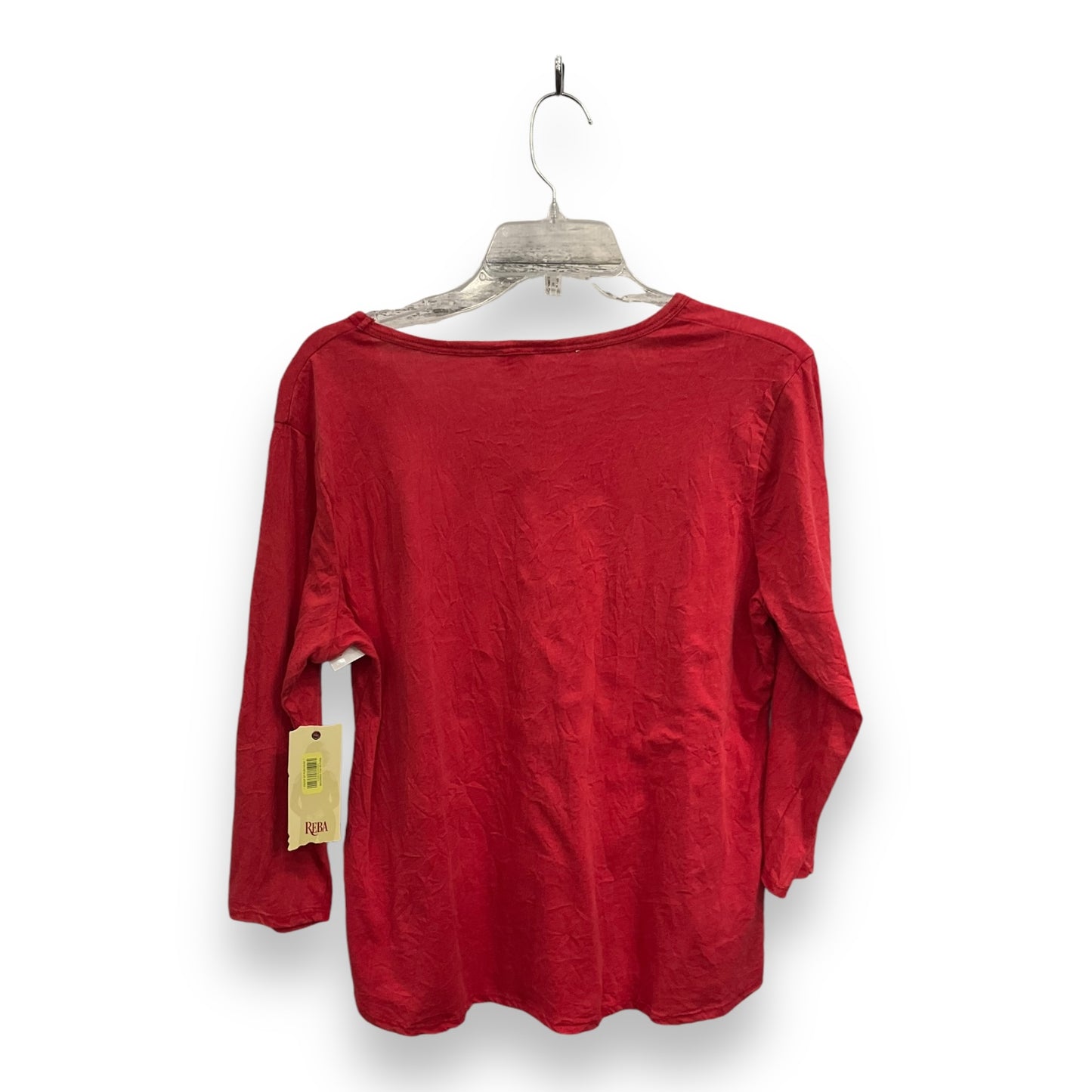 Top 3/4 Sleeve By Reba In Red, Size: Xl