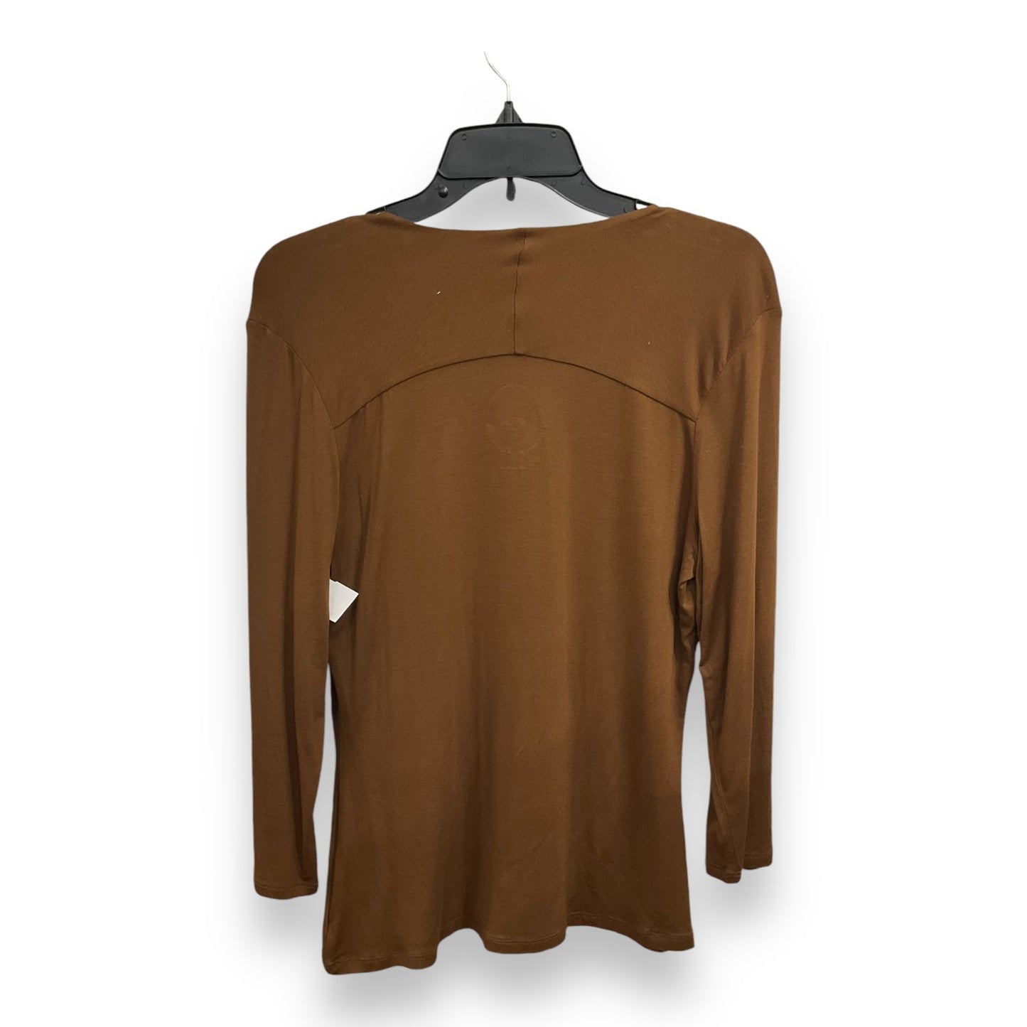 Top Long Sleeve By Inc In Brown, Size: L