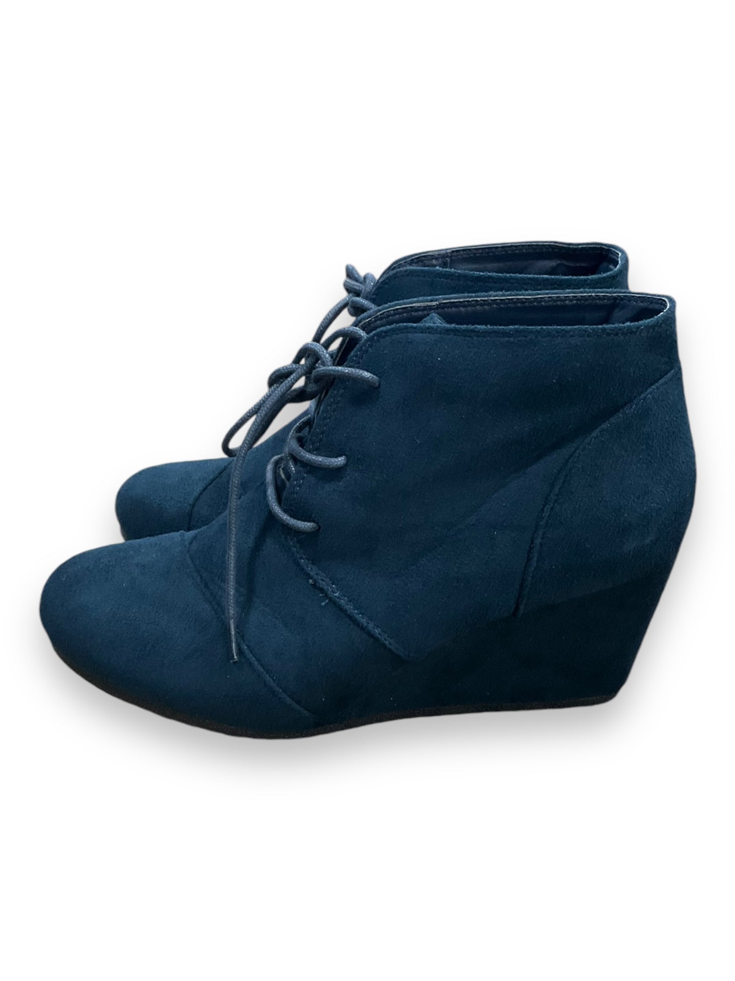 Boots Ankle Heels By Clothes Mentor In Blue, Size: 9.5