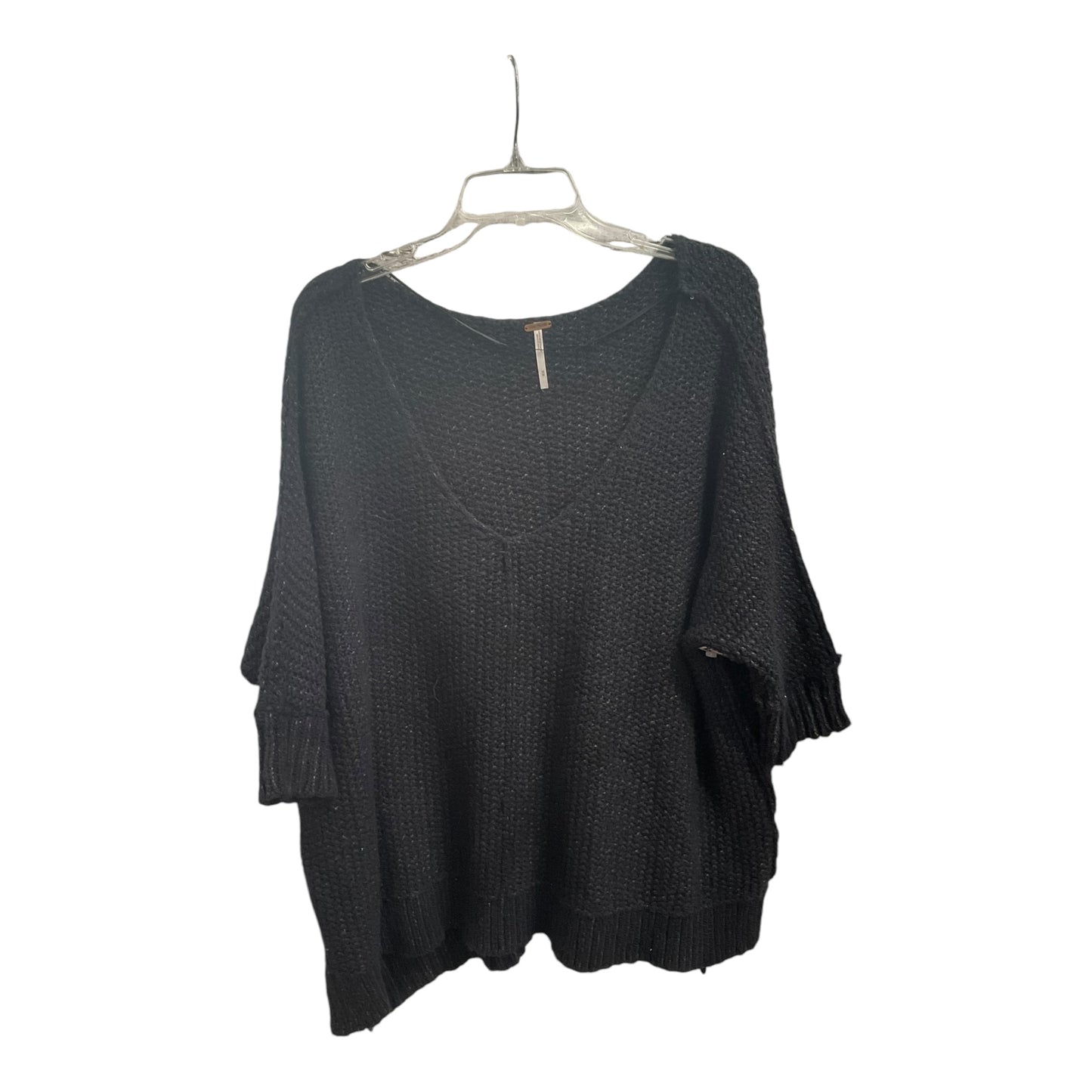 Sweater Short Sleeve By Free People In Black, Size: M