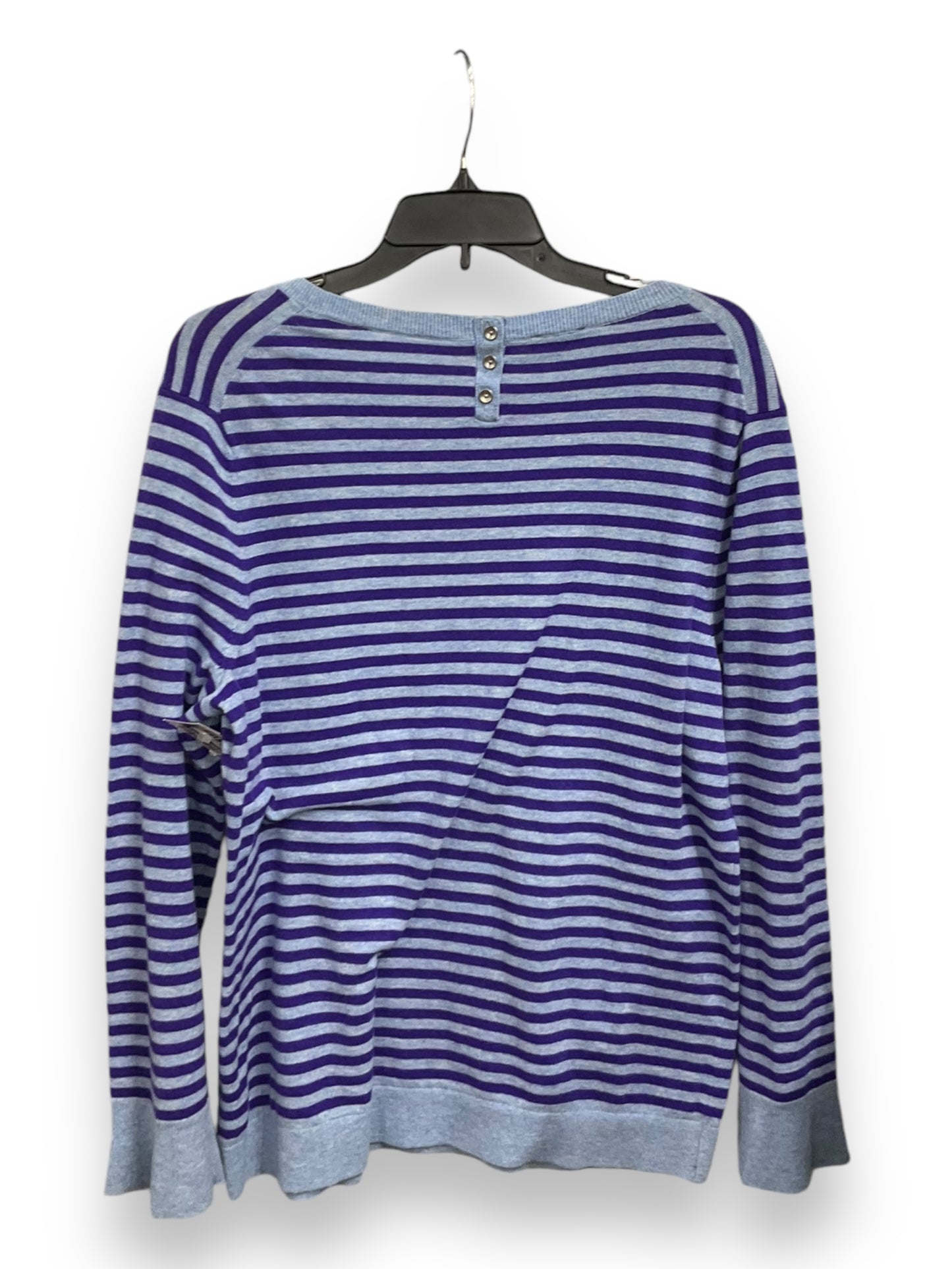 Top Long Sleeve By Talbots In Striped Pattern, Size: L