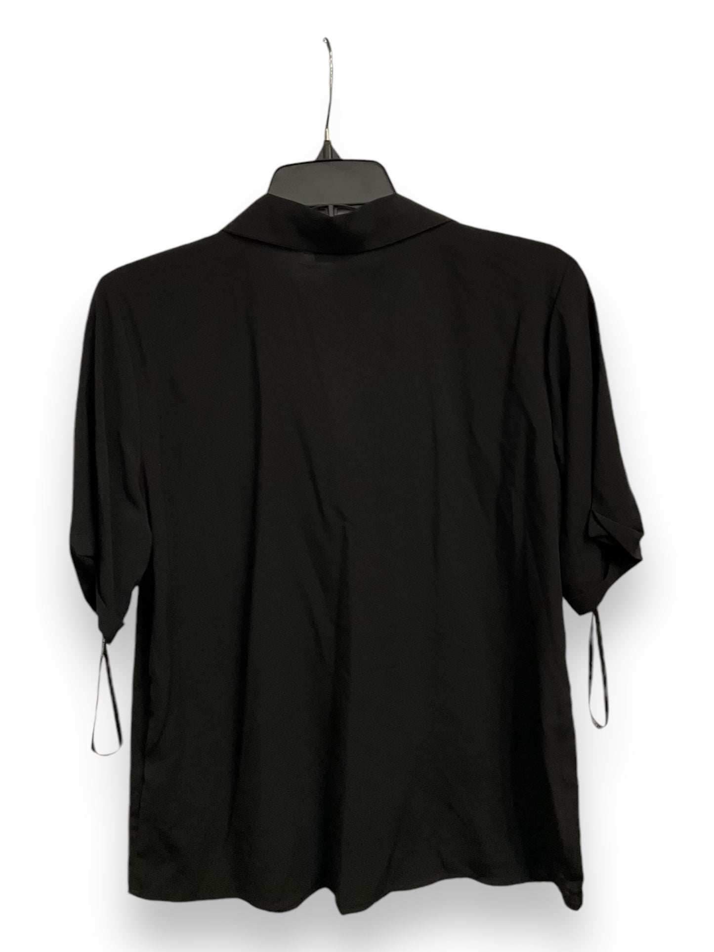 Blouse Short Sleeve By Calvin Klein In Black, Size: M